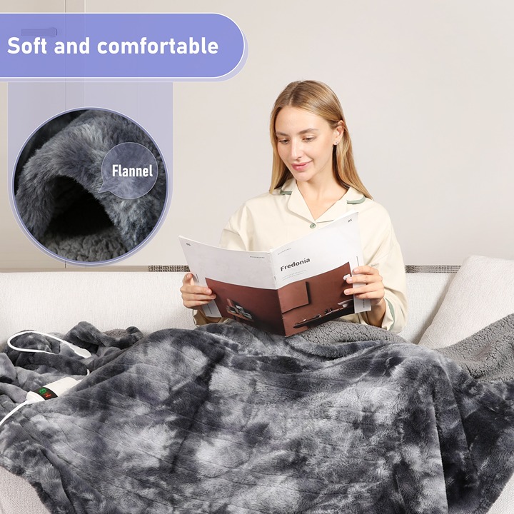 Fine Electric Blanket For Quick Heating, Light Gray 50 x62 -JH3DF