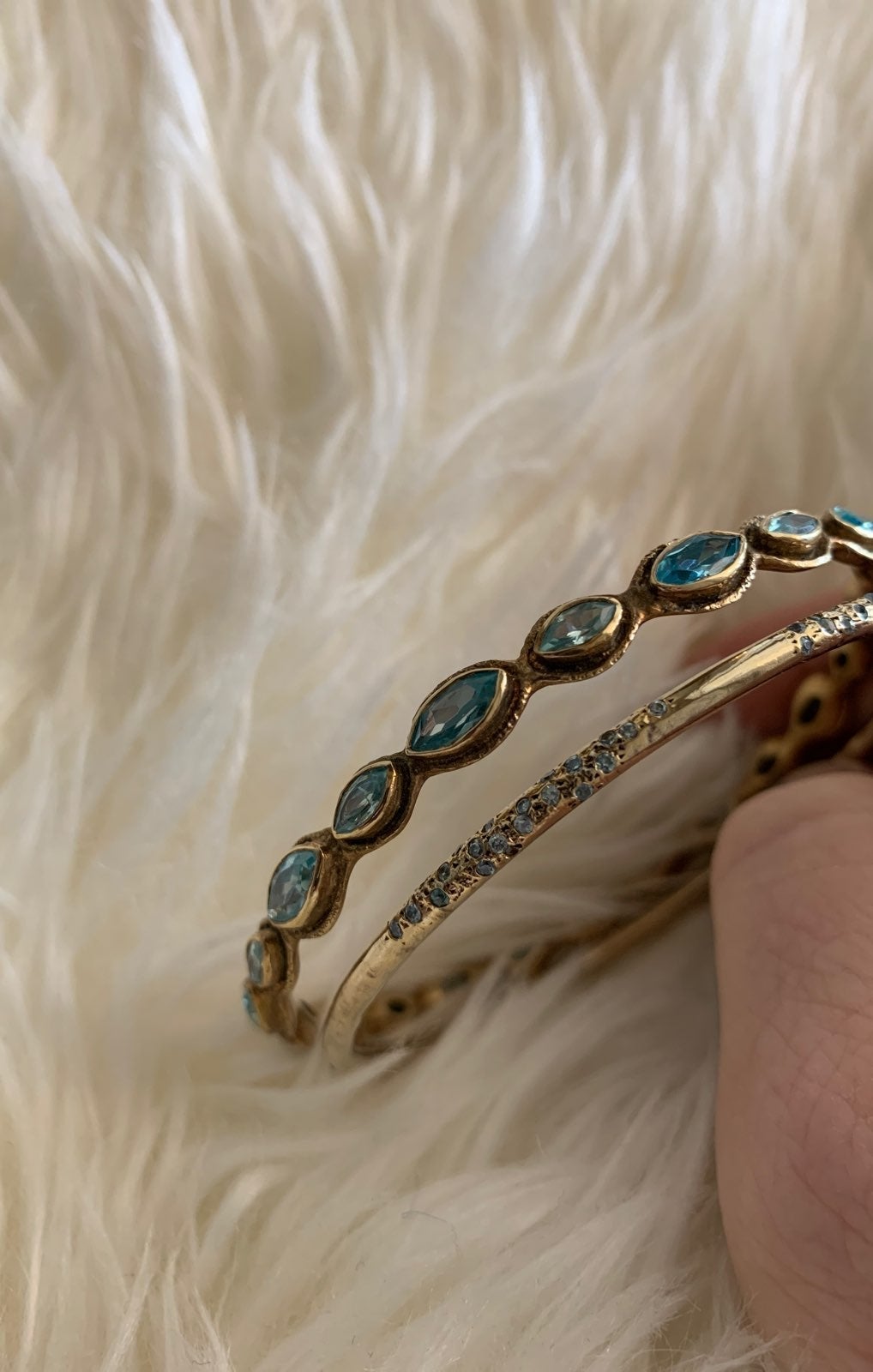 Melinda maria bracelet set blue stone