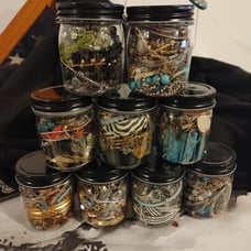 Mixed costume jewelry jars