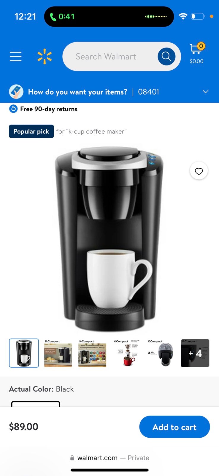 Keurig K-Classic K50 Coffee Maker Single Serve K-Cup Pod 48 Oz Water Black
