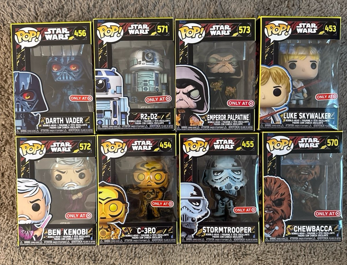 Funko Star Wars Comic Pops Target Set of 8 Mint Condition