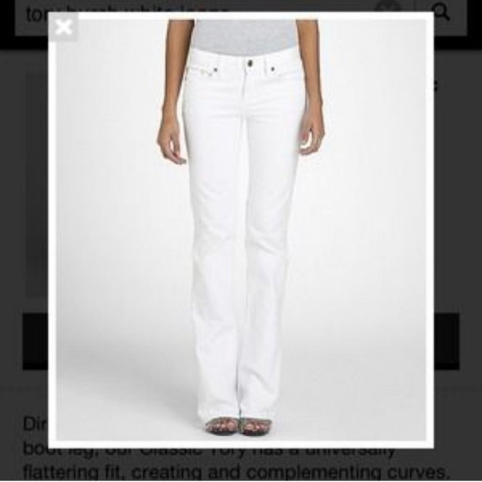 Tory Burch White Classic Tory Boot Cut Jeans NEW
