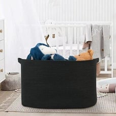 NEW Extra Large Rectangle Storage Basket, 23.6 x15.7 x14.1 Black Blanket Basket