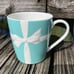 Tiffany and co. Coffee/tea cup teal cup white ribbon bow Japan made glass