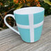Tiffany and co. Coffee/tea cup teal cup white ribbon bow Japan made glass