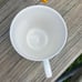 Tiffany and co. Coffee/tea cup teal cup white ribbon bow Japan made glass