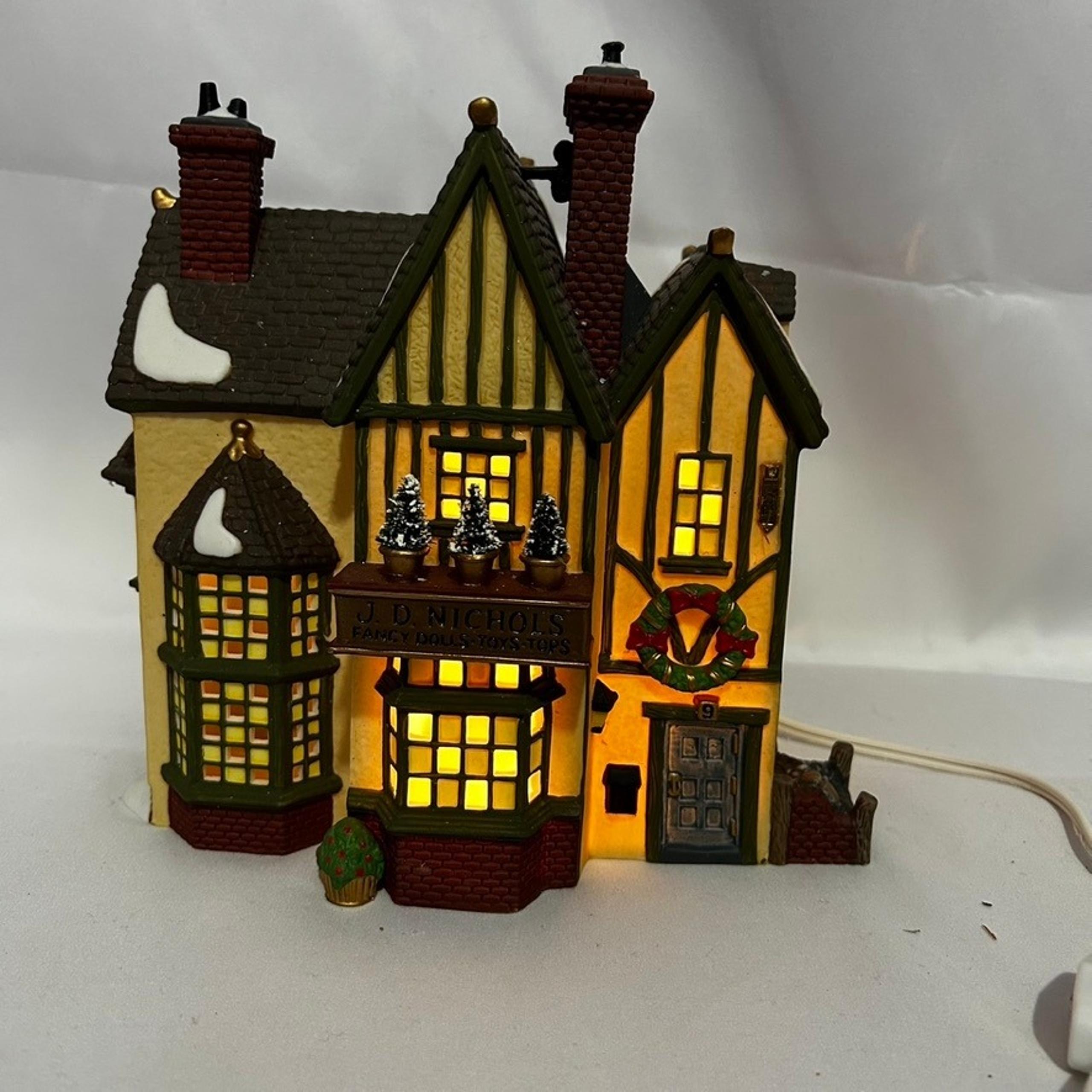 Department 56 Dickens Village J D Nichols Lighted Toy Shop Christmas Decor w Box