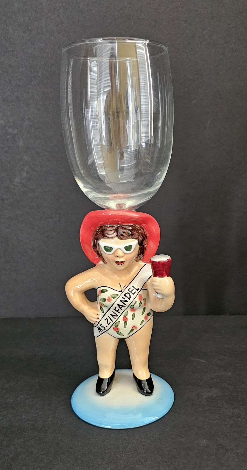 Funseekers Wine Glass Ms. Zinfandel Janice Joplin Barware Westland 2005 NWT