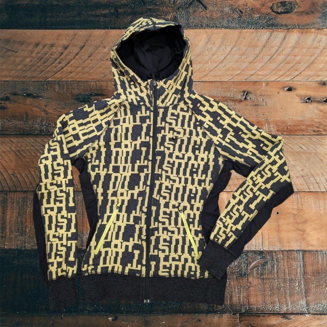 Y2k Nike Full Zip Hoodie LSU Dri-Fit Black & Gold AOP ALL OVER PRINT MED