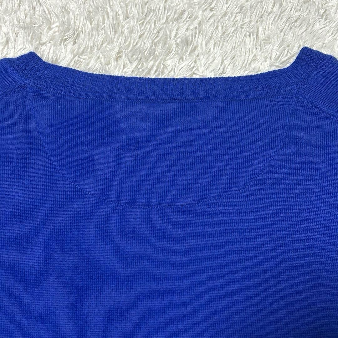 ★Rare Color L Size★ Burberry Black Label Cardigan Horse Logo Blue - detail