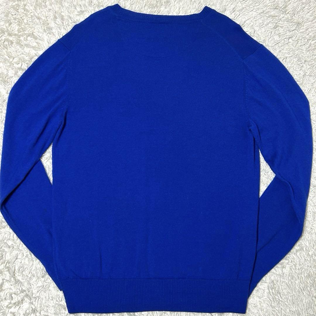 ★Rare Color L Size★ Burberry Black Label Cardigan Horse Logo Blue - detail