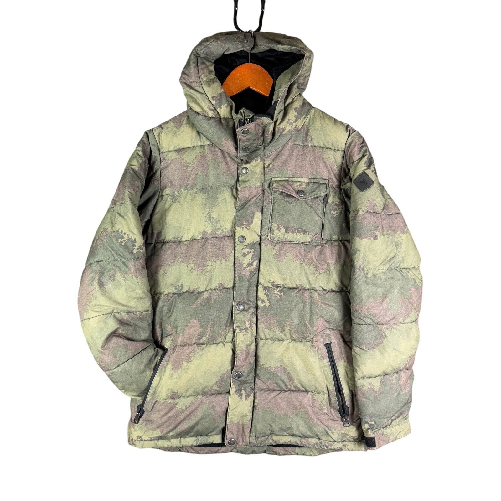 Burton Dryride Dhaka Puffer Hooded Insualted Jacket Traverse Camo Youth Large