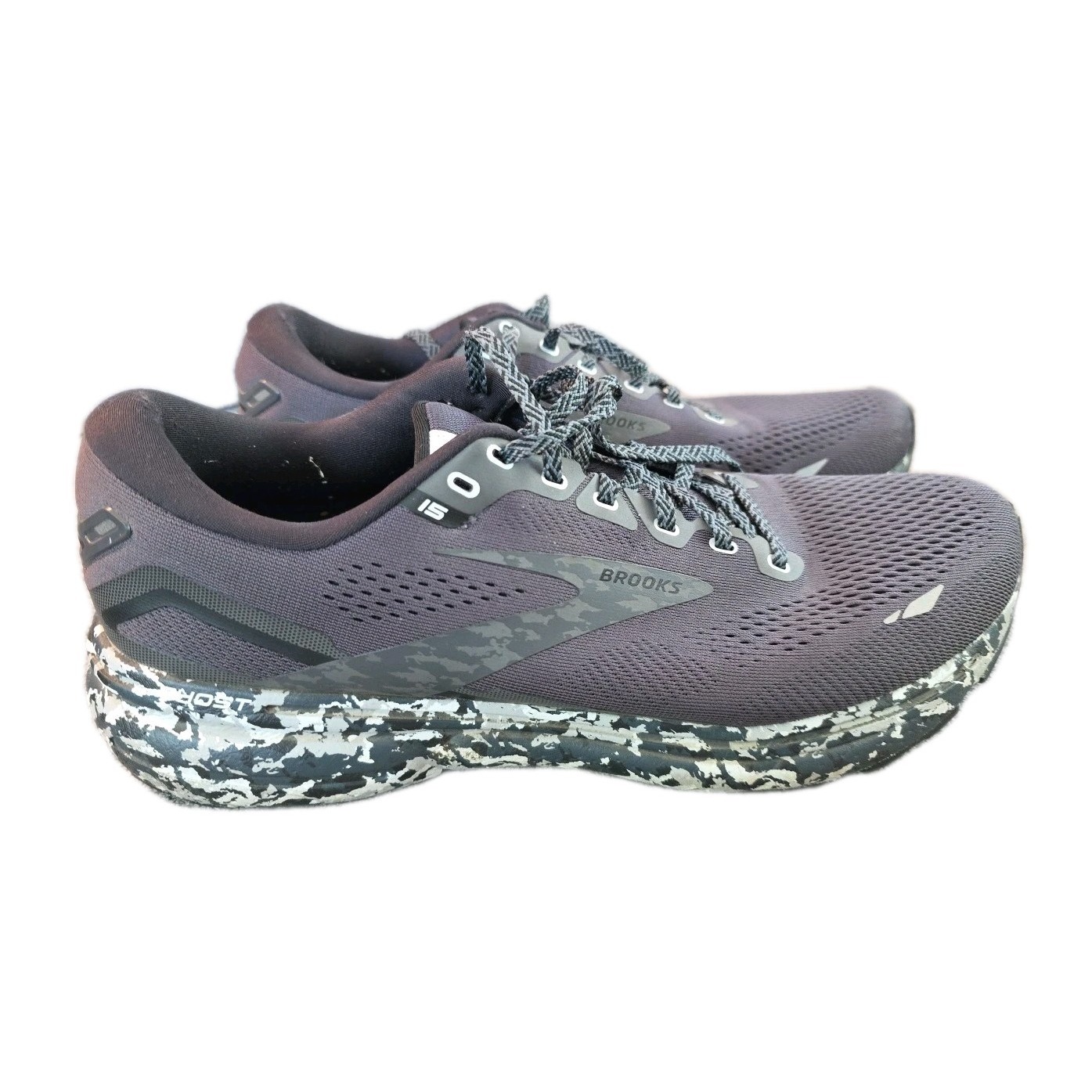 Brooks Ghost 15 Womens Shoes Black Camo Running Sneaker 1103931D004 Size 12