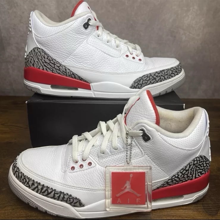 Jordan 3 Retro Hall of Fame 2018 Size 13 136064-116 White Red OG Rare Men’s Shoe