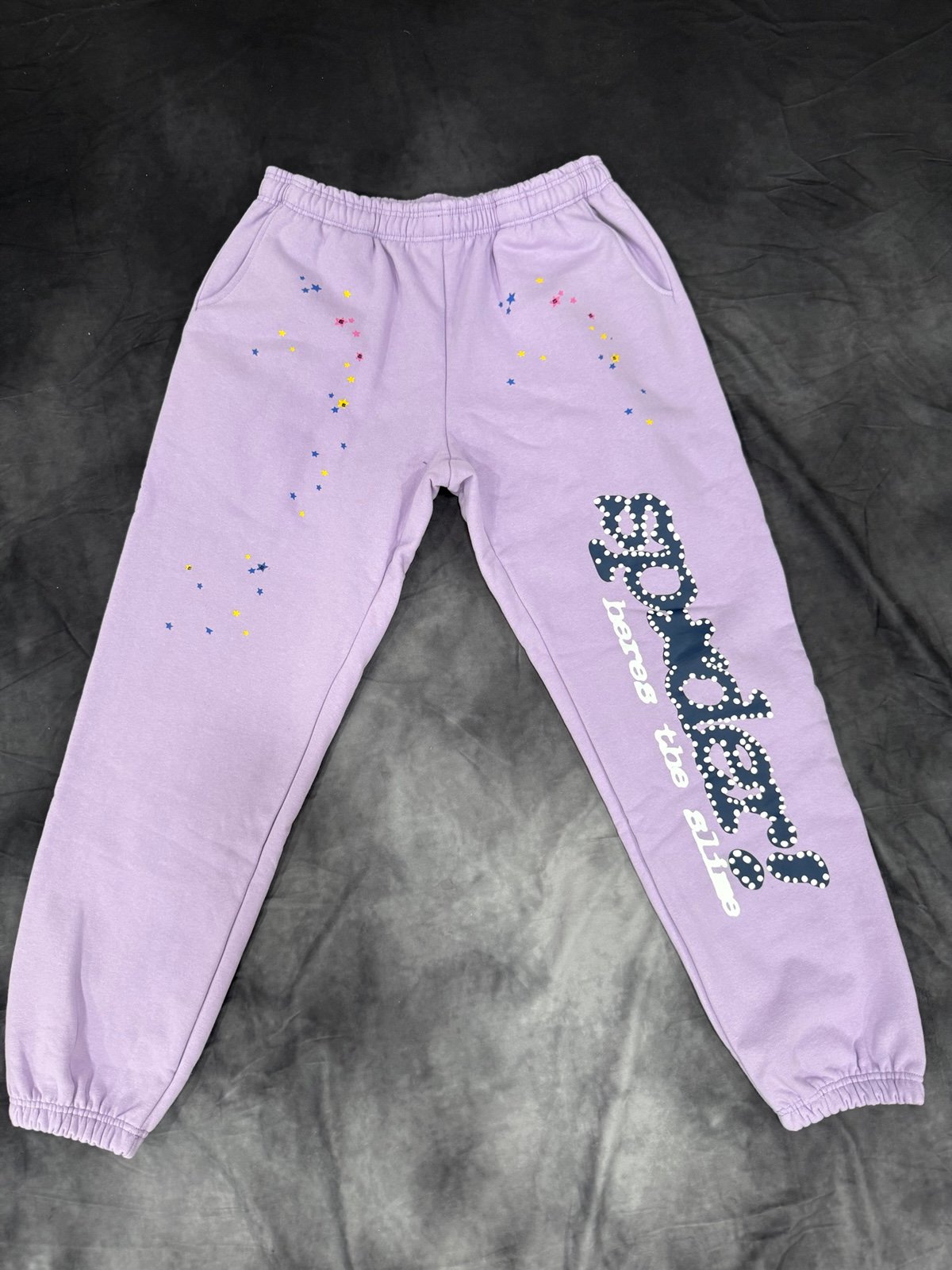 Sp5der Sweatpants Violet Purple Stars
