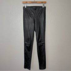 Theory Women’s Bristol 100% Lambskin Leather Pull On Leggings Pants Black Size 4