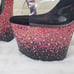 Size 11 Adore 708SS Pink Hologram Ombre Platform Shoes Sandals 7 High Heel Shoe