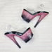 Size 11 Adore 708SS Pink Hologram Ombre Platform Shoes Sandals 7 High Heel Shoe