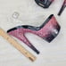 Size 11 Adore 708SS Pink Hologram Ombre Platform Shoes Sandals 7 High Heel Shoe