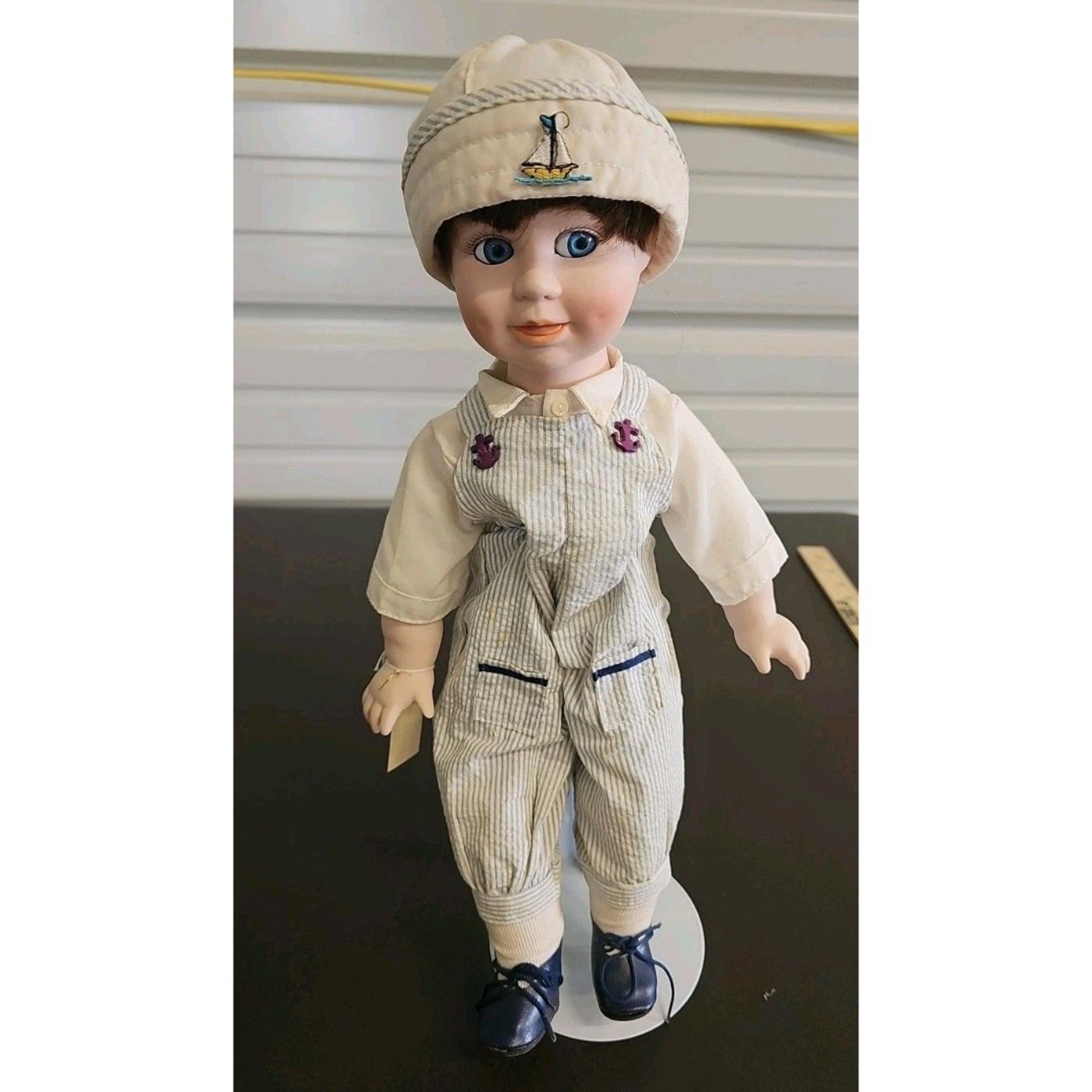 Vintage Seymour Mann Porcelain Doll Sailor ‘Billy’ Limited Edition W/stand