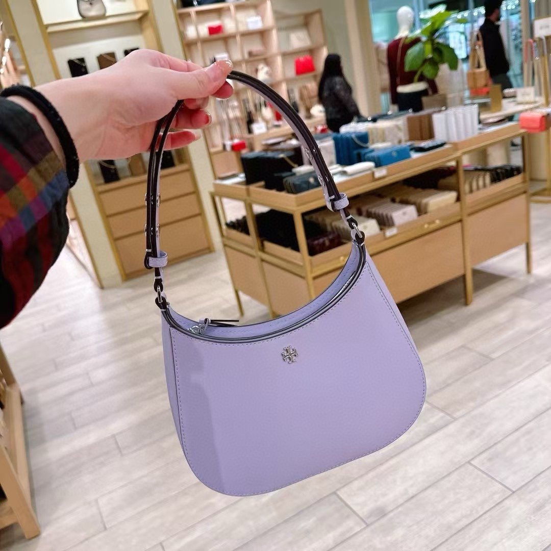 Tory Burch Emerson Patent Shoulder Bag In Violet Sky 147940 NWT