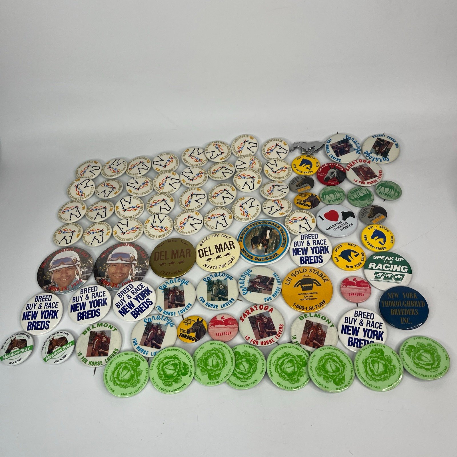 Large Lot 80 Of Horse Racing Pins Belmont Stakes Park Saratoga NY horse Fair