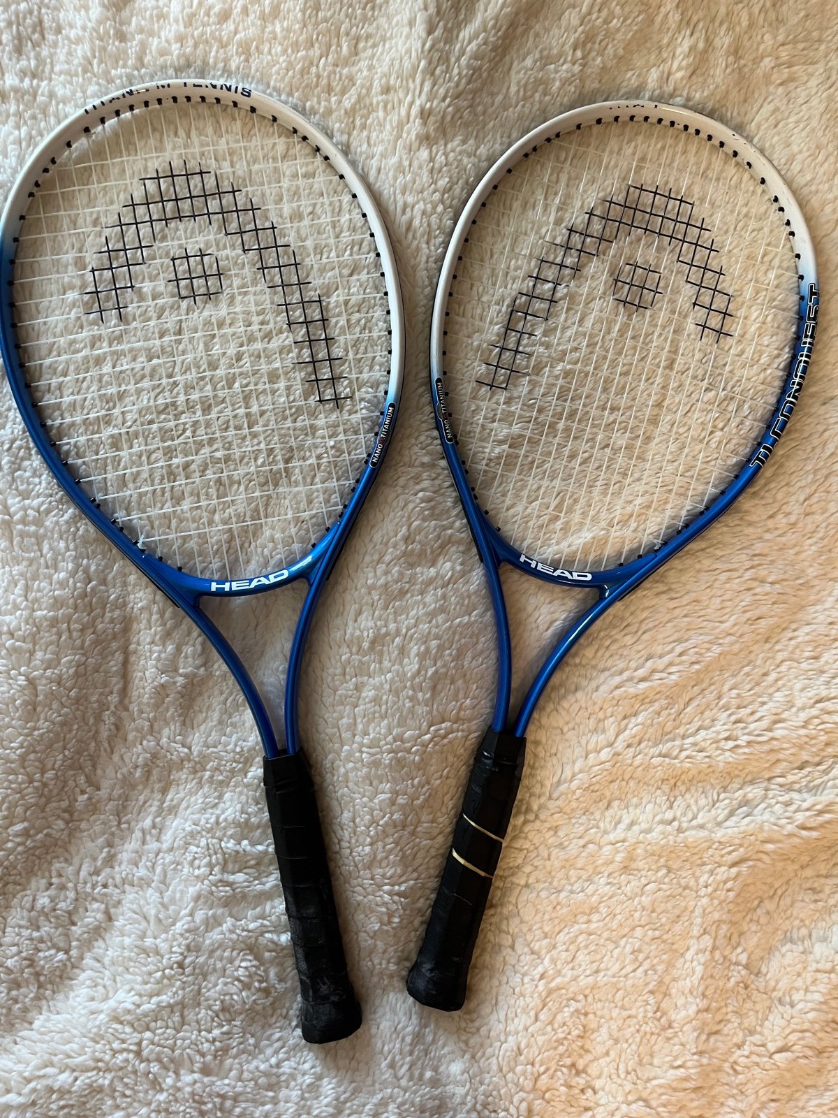 Set of 2 HEAD TI Conquest Nano Titanium Blue Tennis Racquets