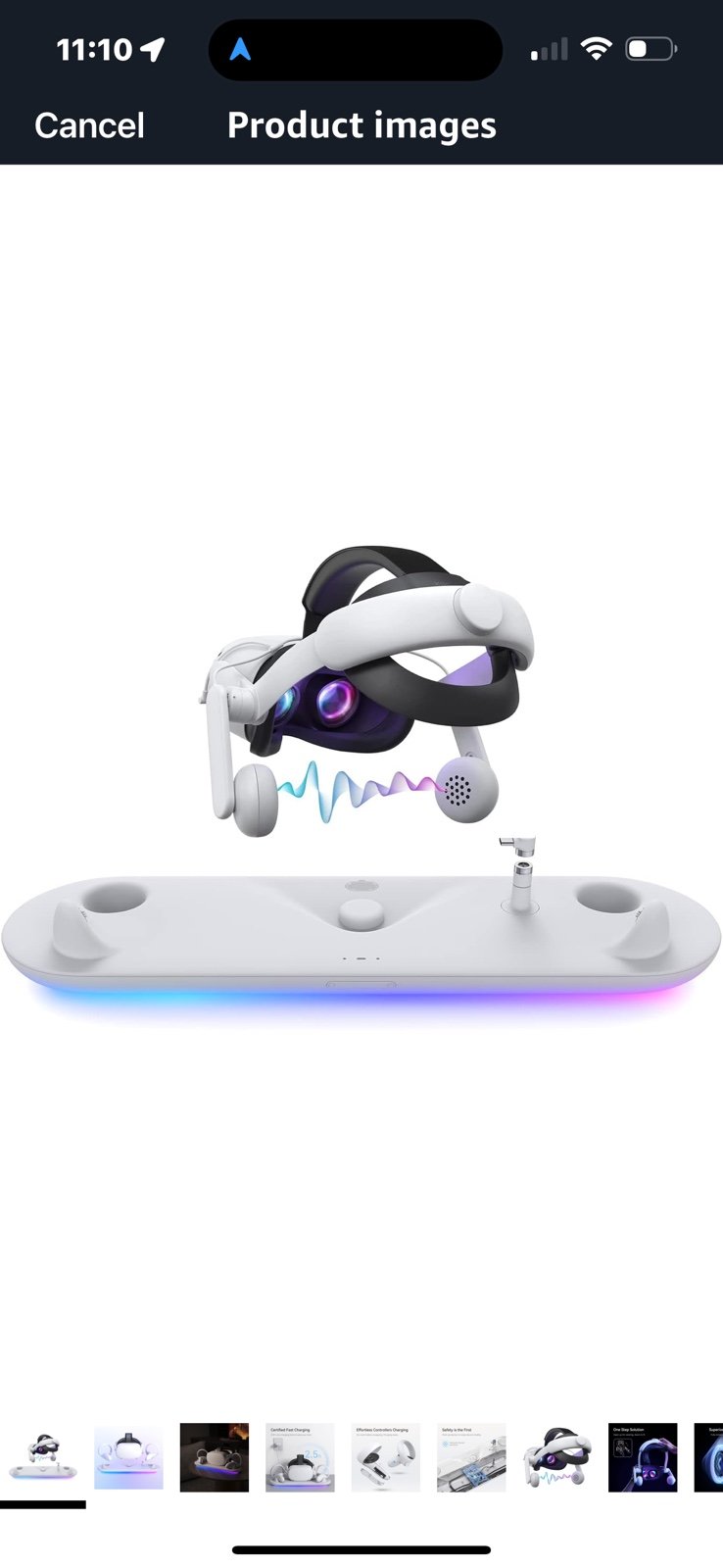 KIWI design On-Ear Audio Elite Strap with RGB Charging Dock for Quest 2 Accessor