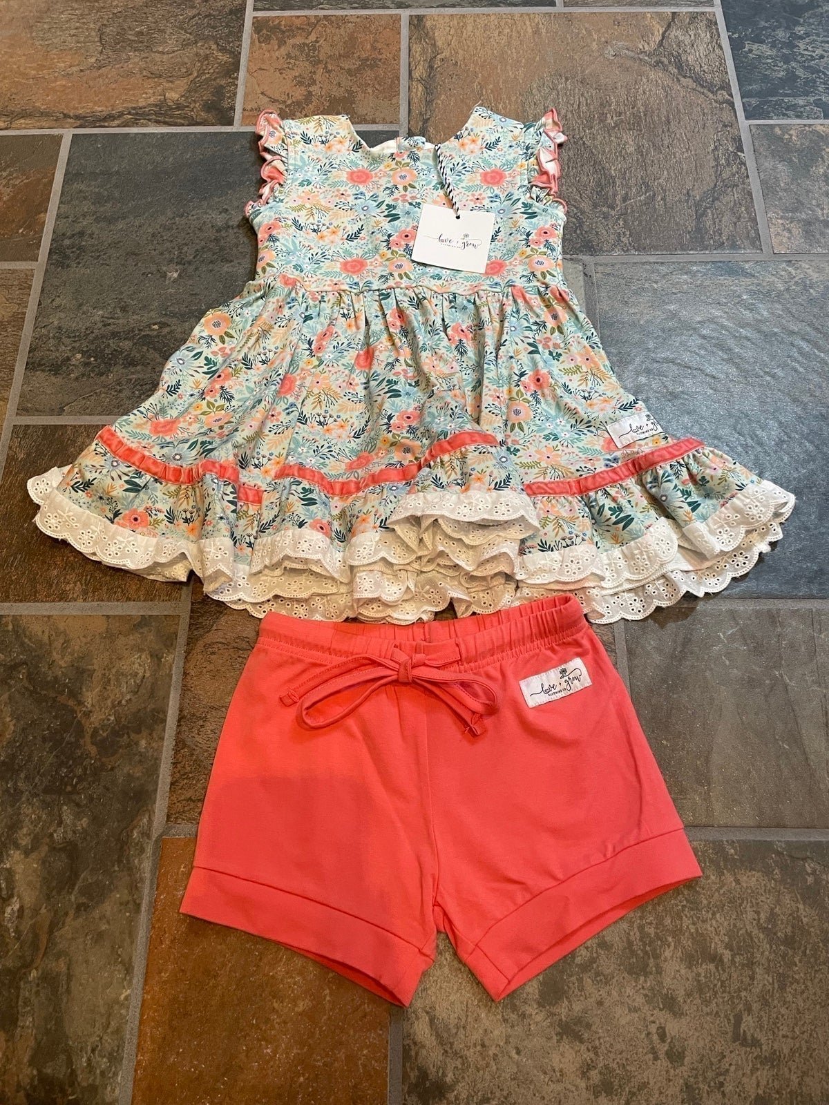 Love & Grow NWT Caribbean Floral Dress Set 3T
