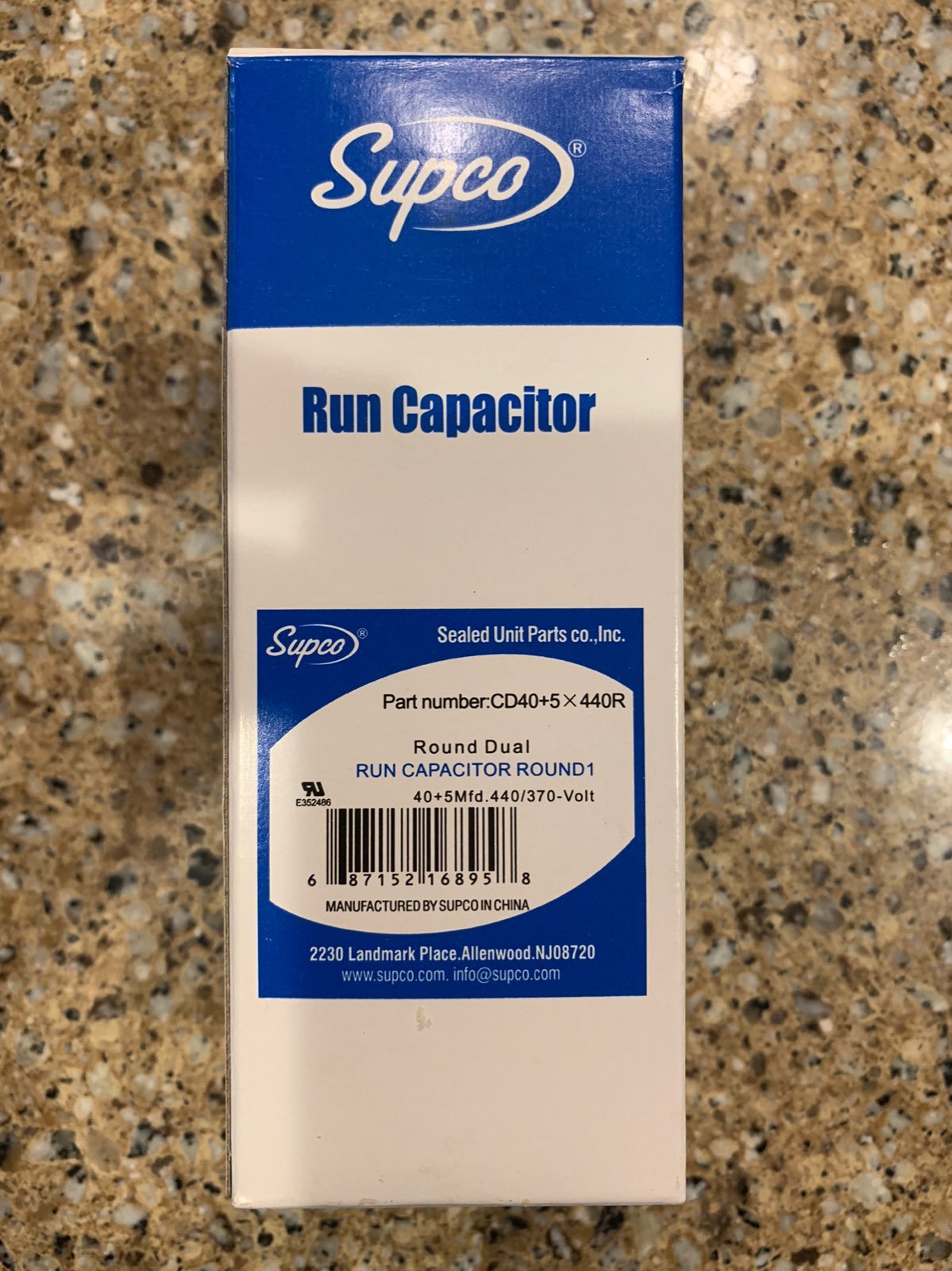 Air conditioner run capacitor 440/370 vo