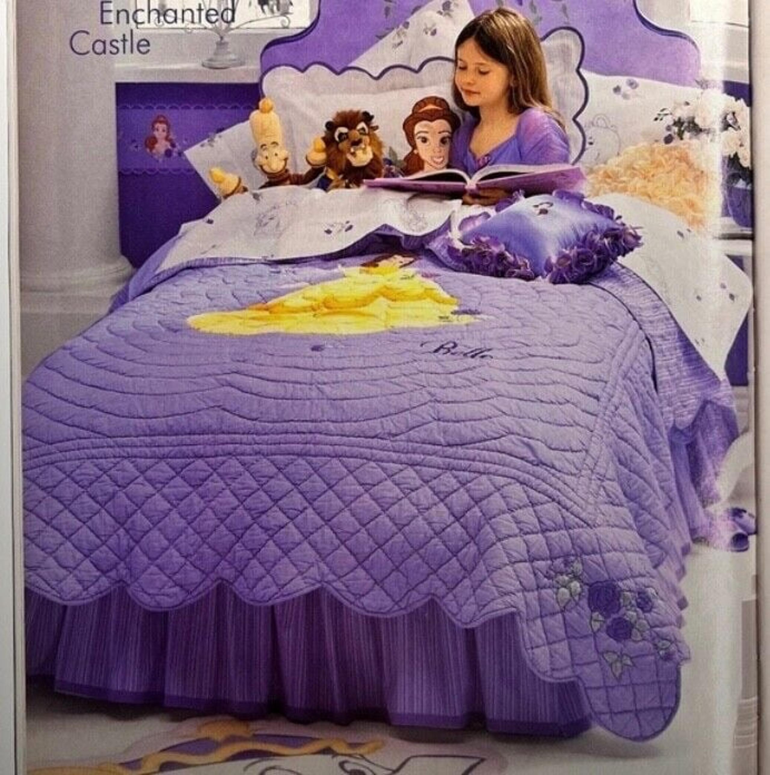 NIP Disney Princess Belle Twin Bedding Set: Comforter, Sheets, Sham +Room Border