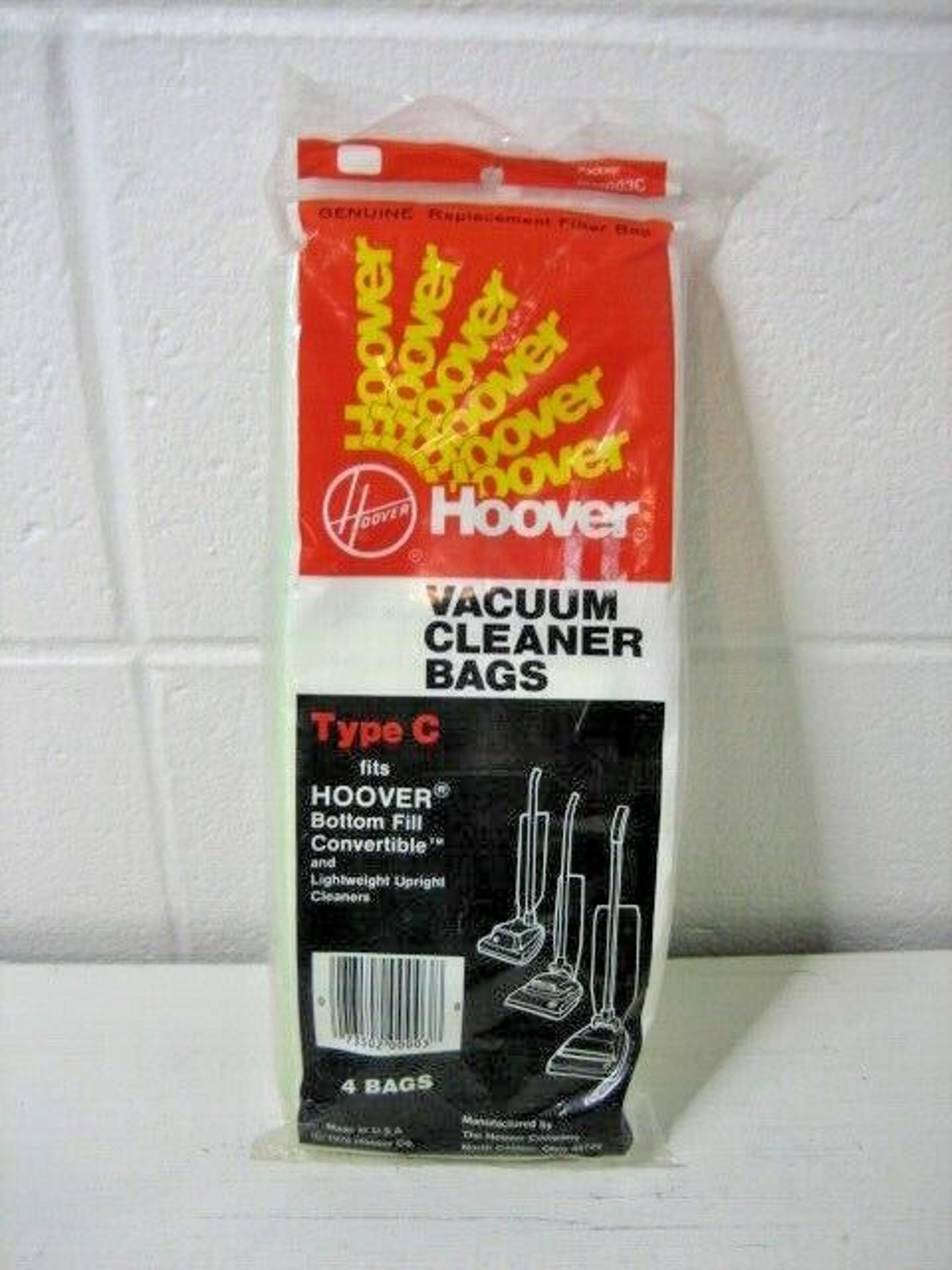 NEW Hoover Type C Upright Vacuum Cleaner Bags 40100003C 4 PACK Genuine OEM