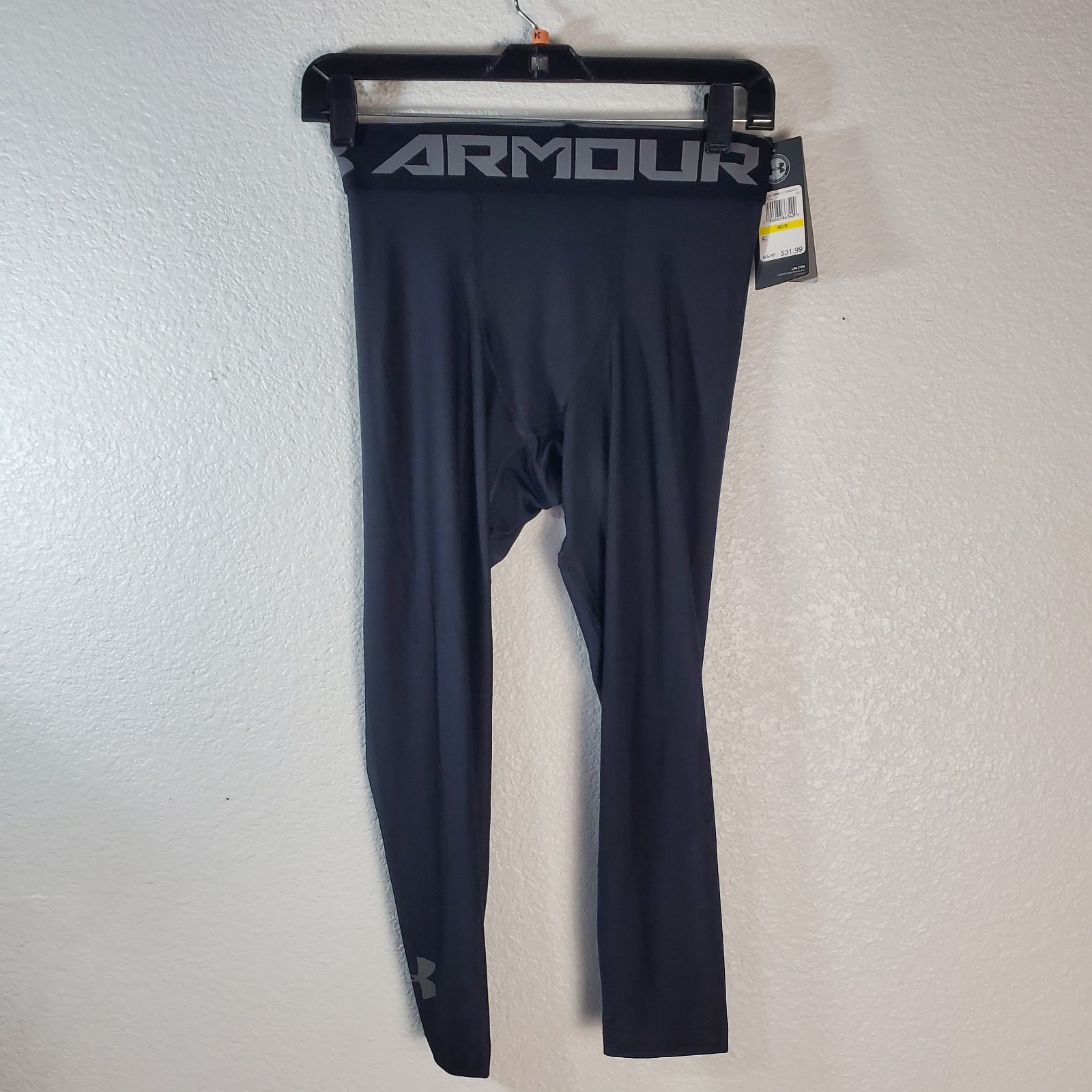 Black Under Armour Mens Compression Legging Pants 1/4 Med