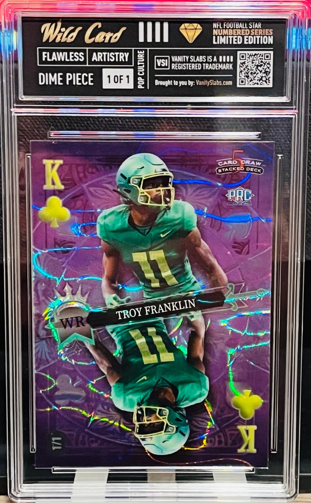 2023 Wild Card 5 Card Draw Stacked Deck Troy Franklin DK-TF 1/1 RC Mint