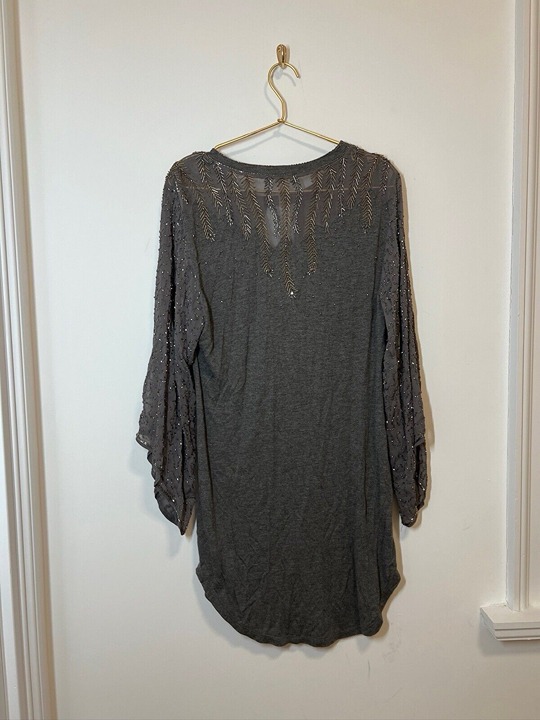 Haute Hippie Gray Bead Drapey Dress Size Xs