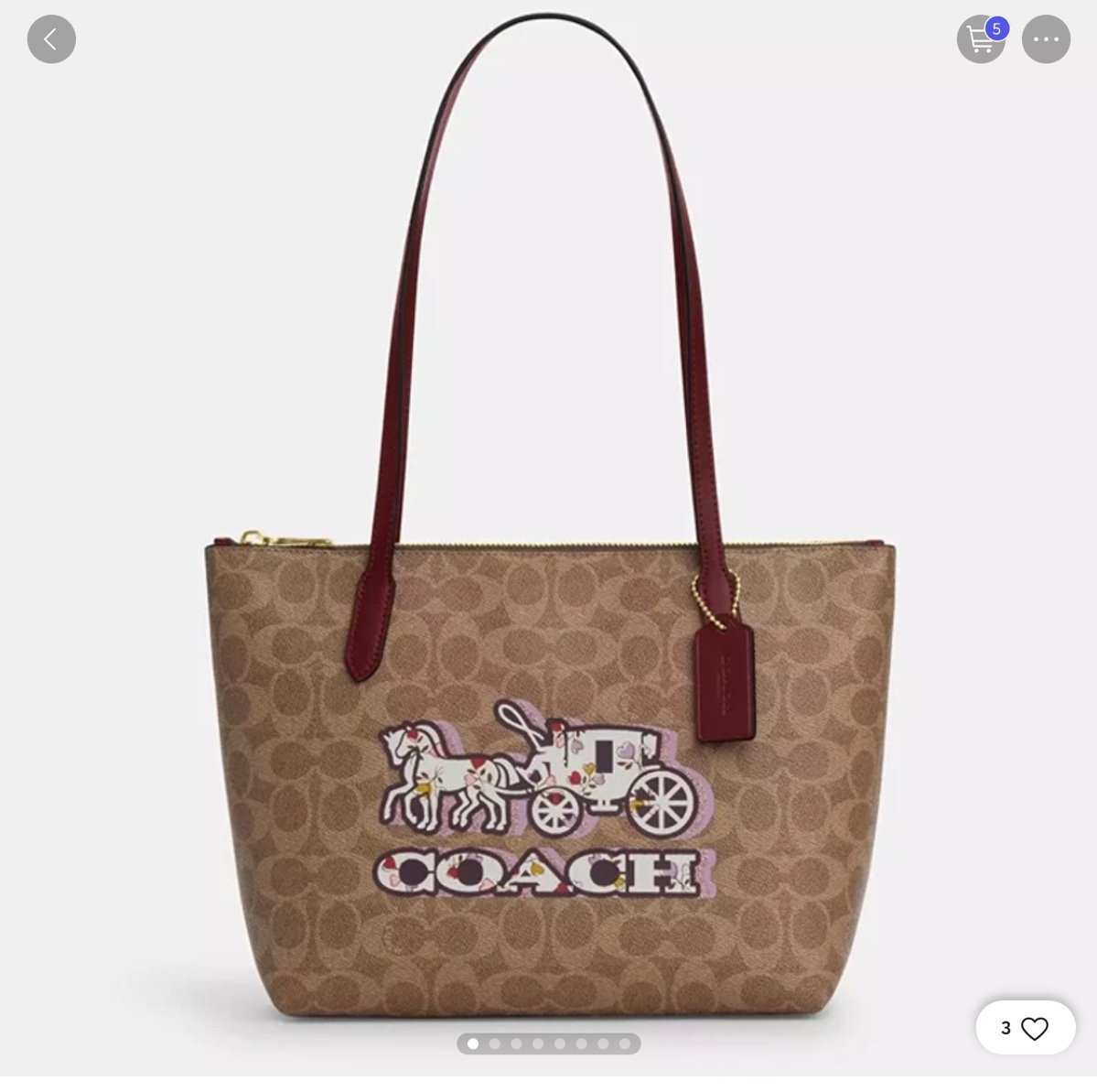 ❤️❤️ Coach Fiona Tote Bag In Signature Canvas Horse & Carriage Print gift receip