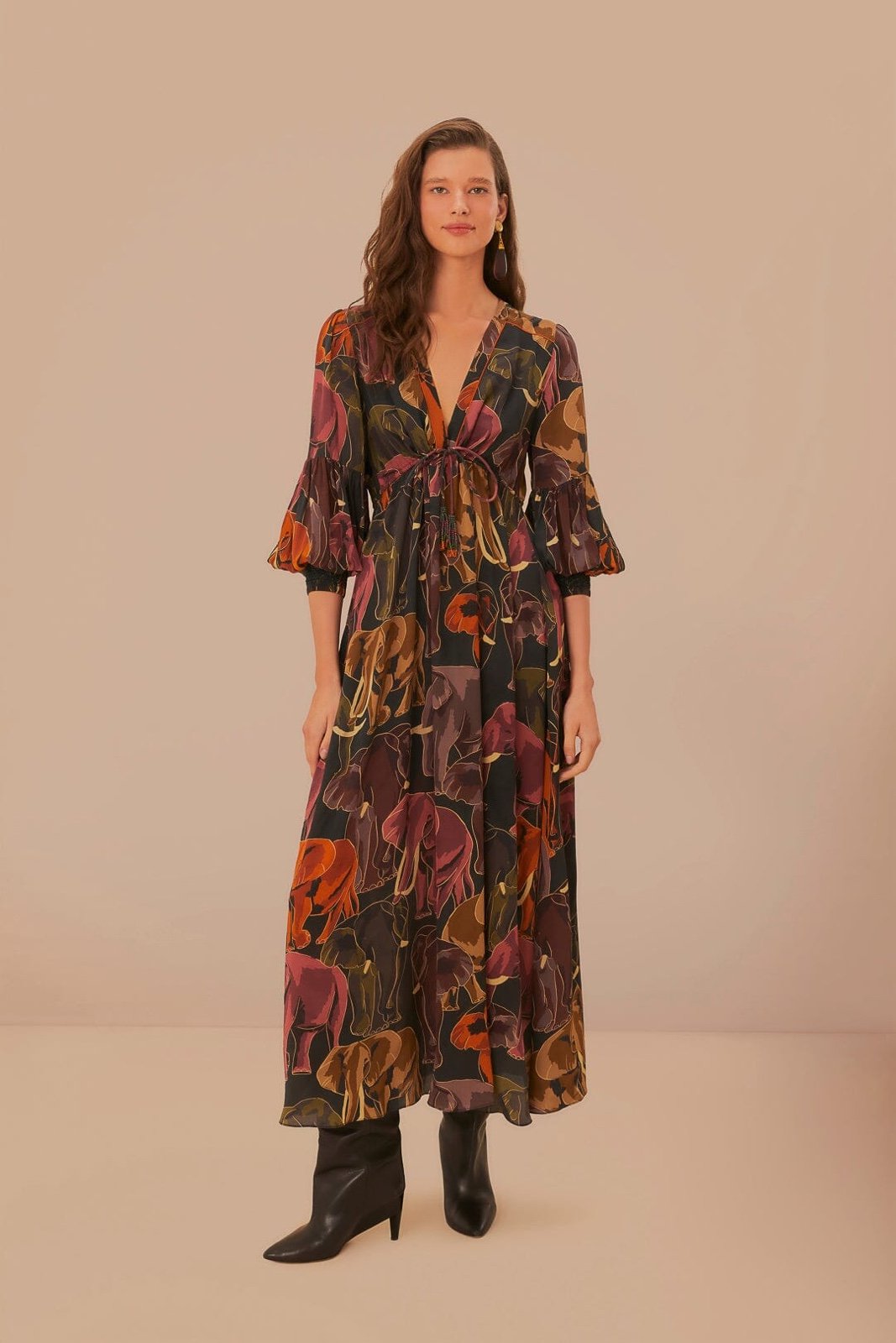Farm Rio Elephants Maxi Dress