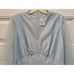1960-1970 Vintage Blue J.C. Penny V-Neck Sheer Sleeve Long Dress Gown Fashion