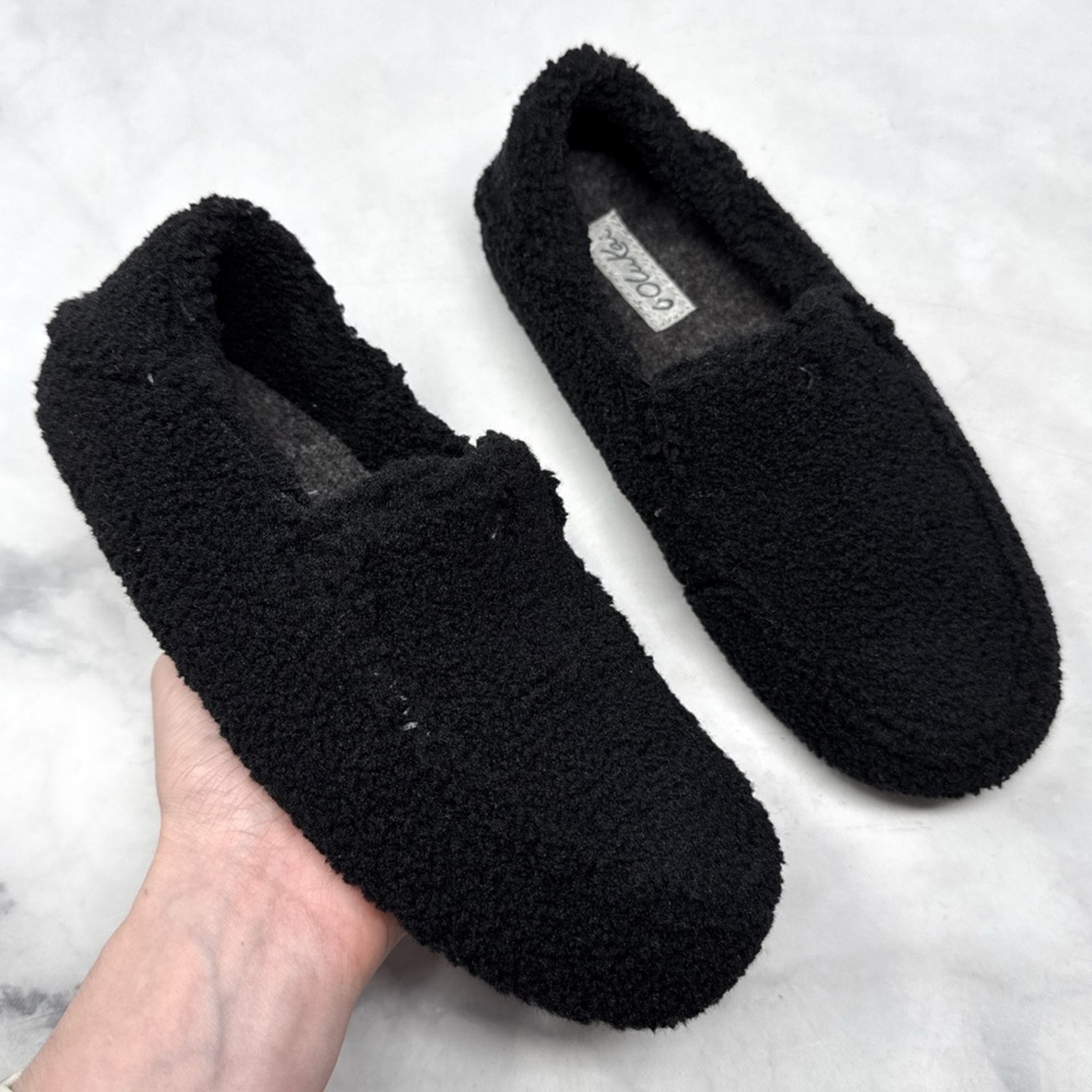 NEW Olukai Nohea Heu Teddy Sherpa Convertible Outdoor Slipper Shoes Black 35 5