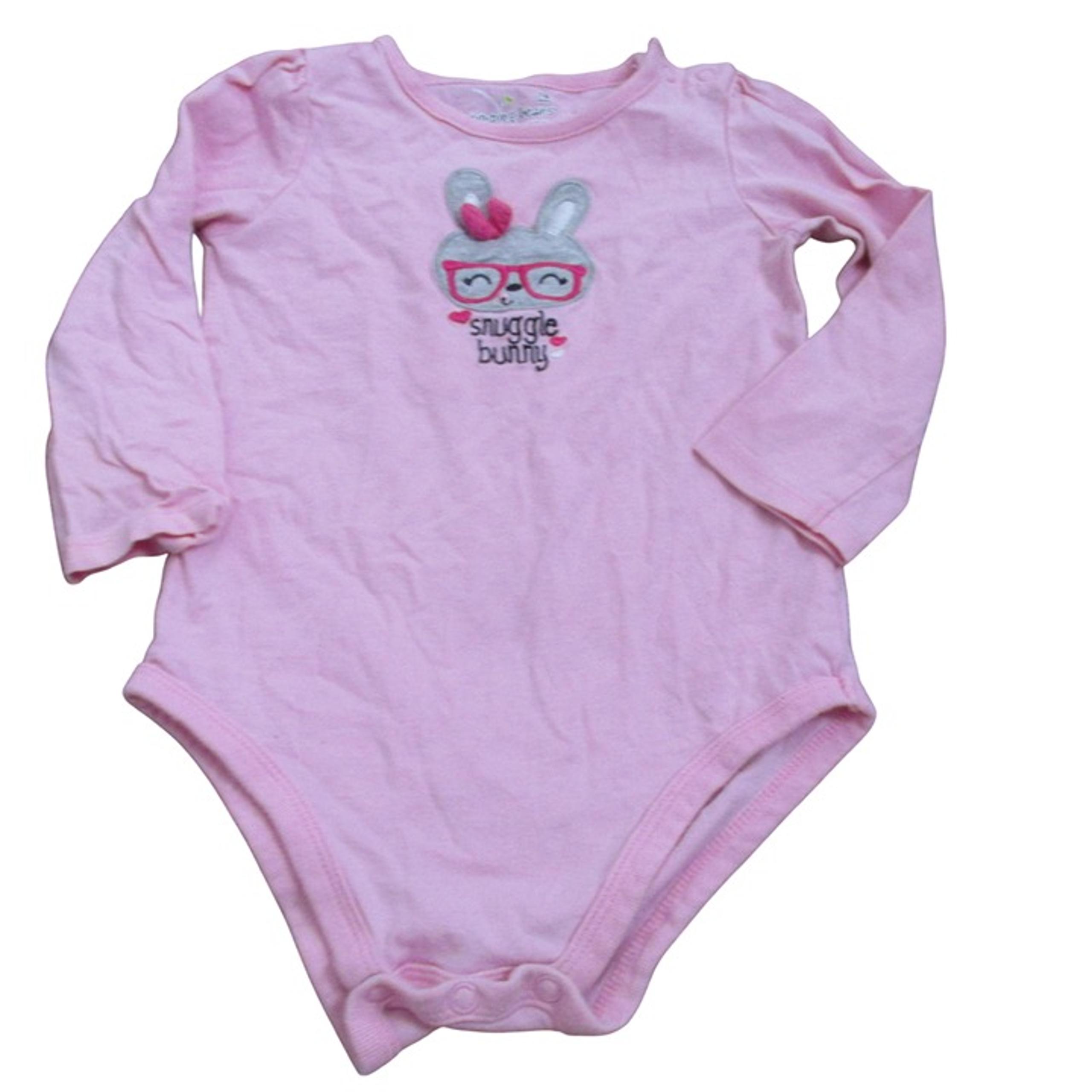 Jumping Beans One Piece Bodysuit Girls Size 18M Pink Snuggle Bunny Long Sleeve