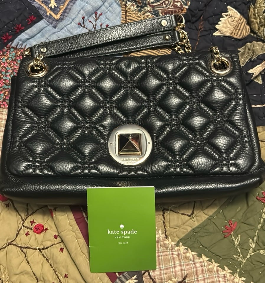 Kate Spade quilted black and gold new condition