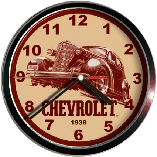 1938 CHEVY CHEVROLET SEDAN WALL CLOCK E003