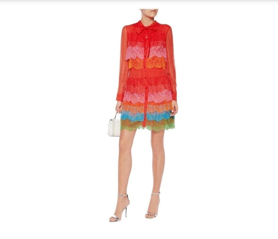 Valentino Rainbow Lace Dress