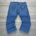 Carhartt Jeans Baggy Wide Leg Fit Medium Wash Denim White Logo