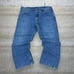 Carhartt Jeans Baggy Wide Leg Fit Medium Wash Denim White Logo