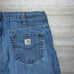 Carhartt Jeans Baggy Wide Leg Fit Medium Wash Denim White Logo