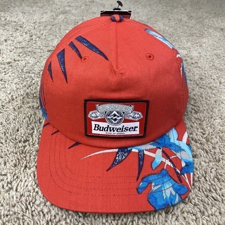 Billabong X Budweiser Logo Hat Vacay Snapback Tropical Unisex Red/Blue OSFA Cap
