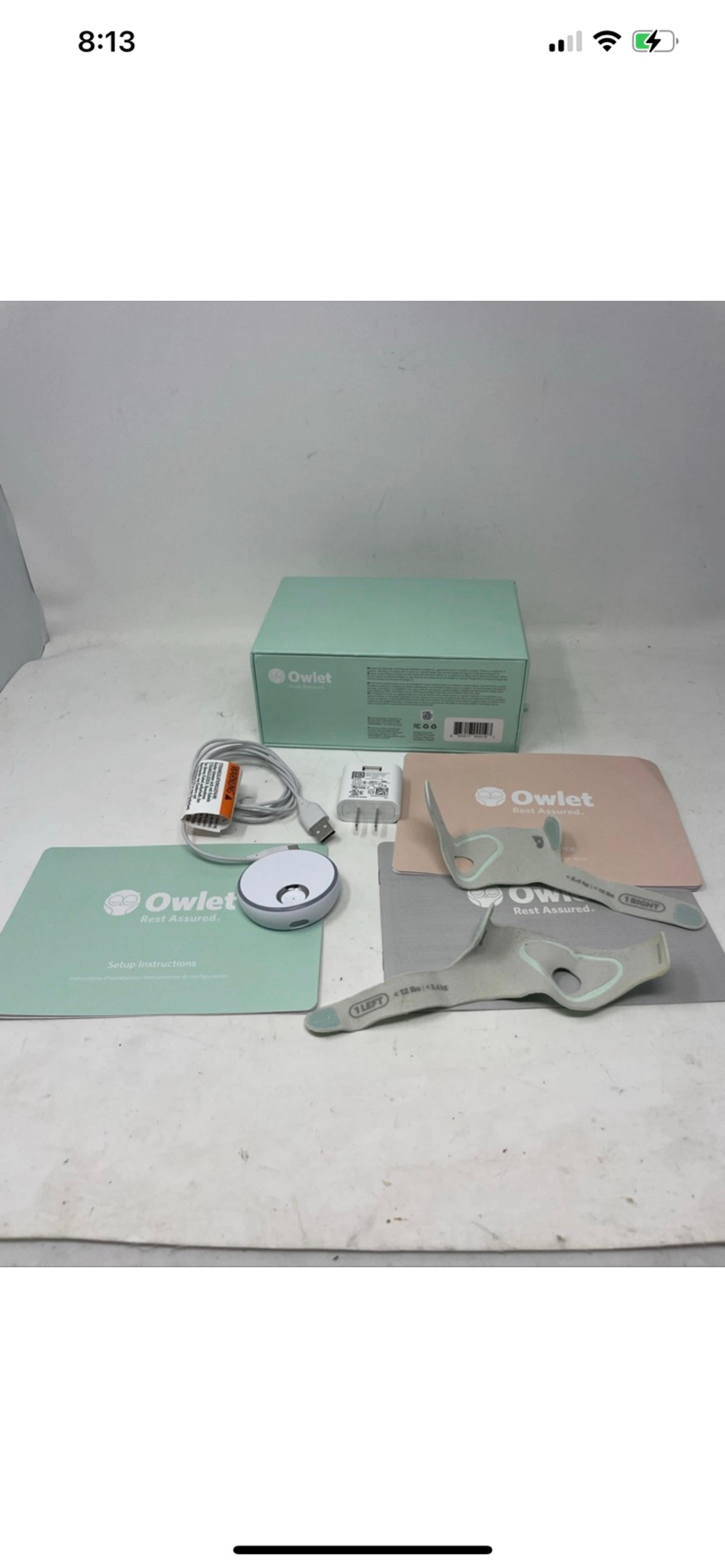 Owlet Docking Base Station Dream Sock / Smart Sock 3.0 W/ Box,Manual,Socks,cable