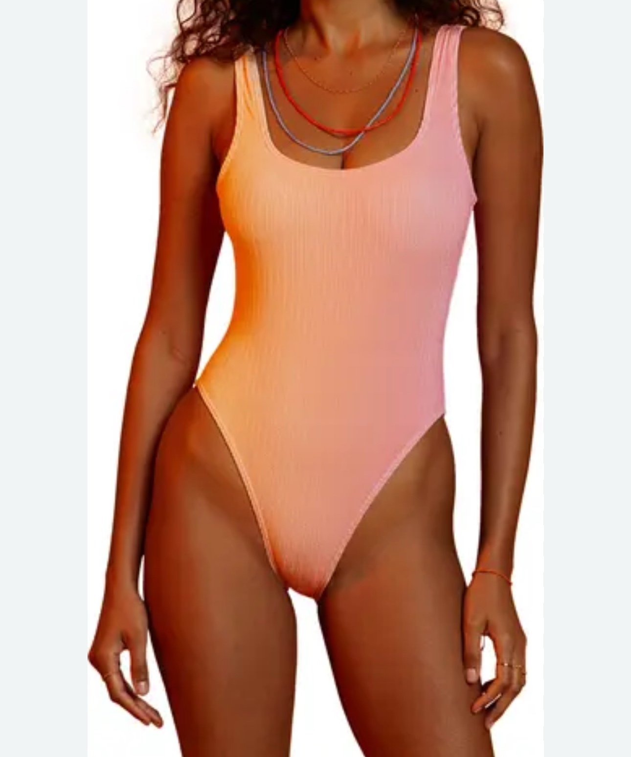 Vitamin A Women’s One Piece Bathing Suit Nectar Rib Leah Bodysuit Size Med NWT