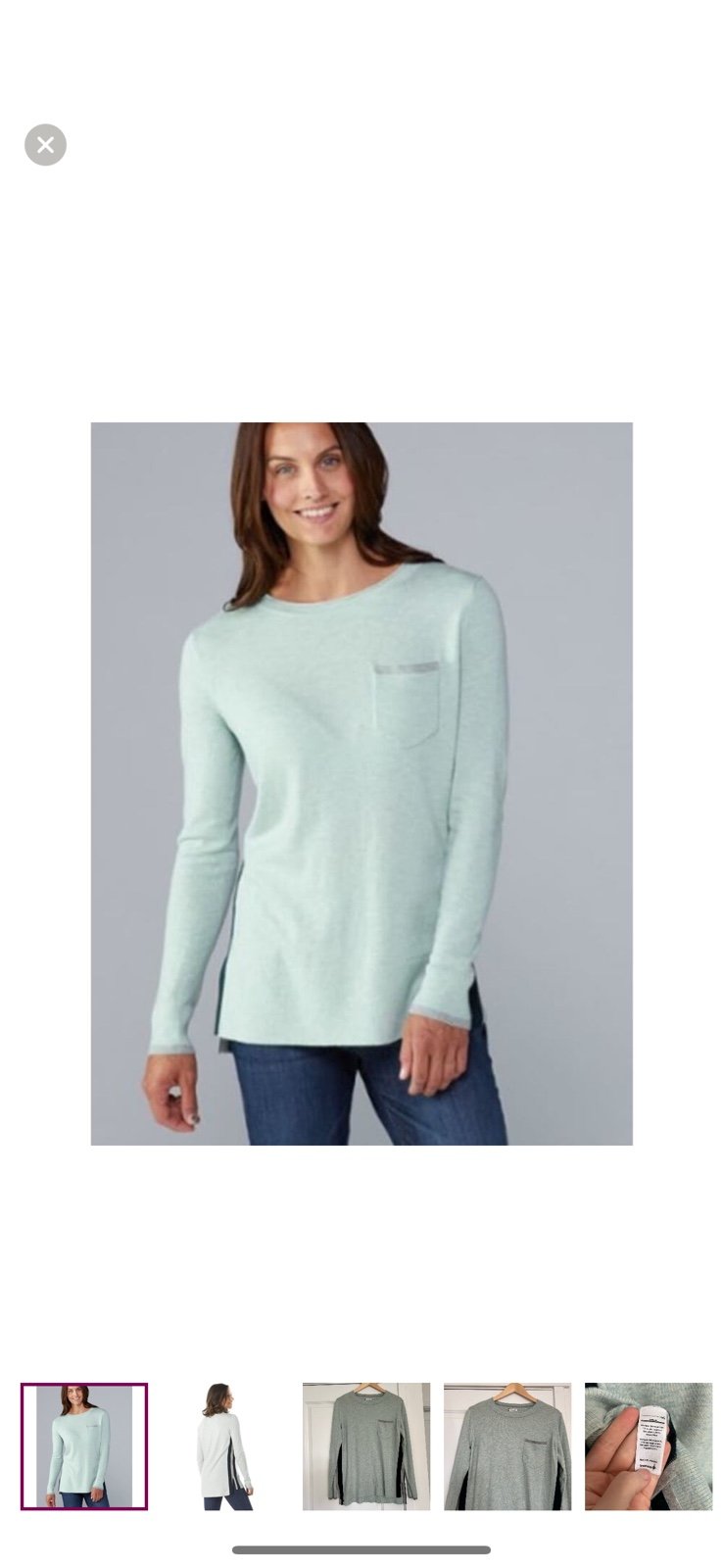 Smartwool Shadow Pine Pocket Sweater in Frosty Green Heather Size Medium